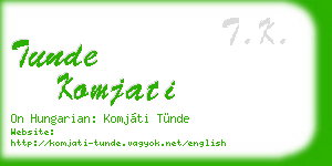 tunde komjati business card